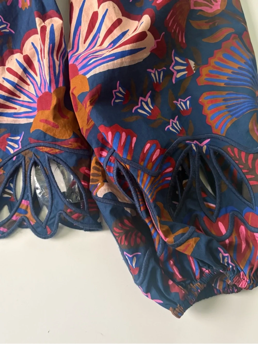 Sold Farm Rio x Anthropologie Multicolor Floral Cutwork Long-Sleeve Top - Picture 6 of 9